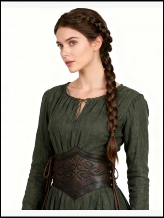 Renaissance Medieval Wide Leather Cinch Belt main image 6